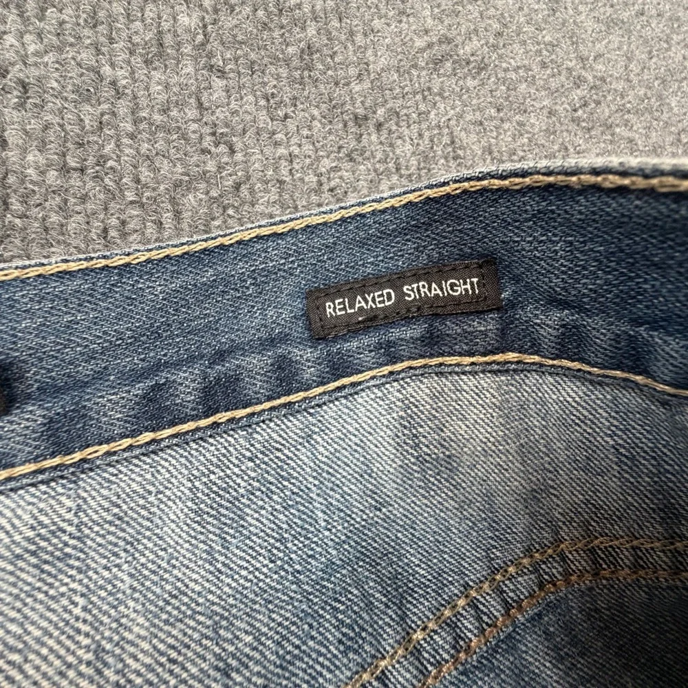 Calvin Klein Jeans Relaxed Straight Men 32x30 (Fits 32x28) Crazy Fade Distressed